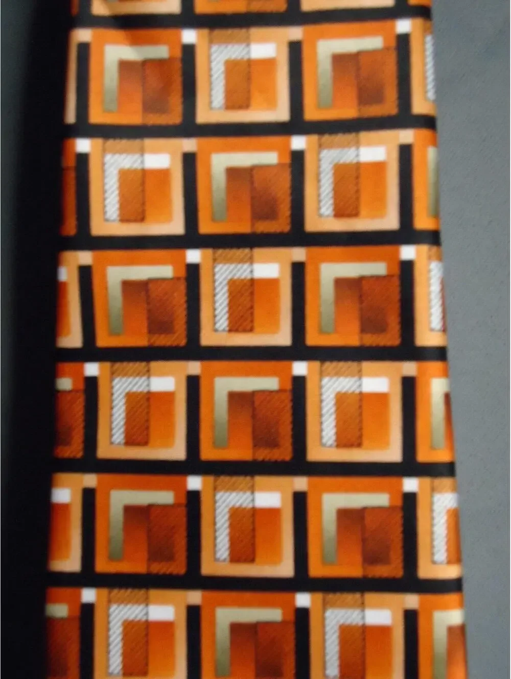 Arrow Men's Orange Geometric Square 100% Polyester Tie